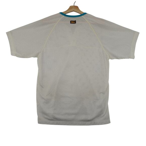 Vintage REI White Mesh Henley Shirt with Teal Snap Collar – Size - Picture 3 of 3